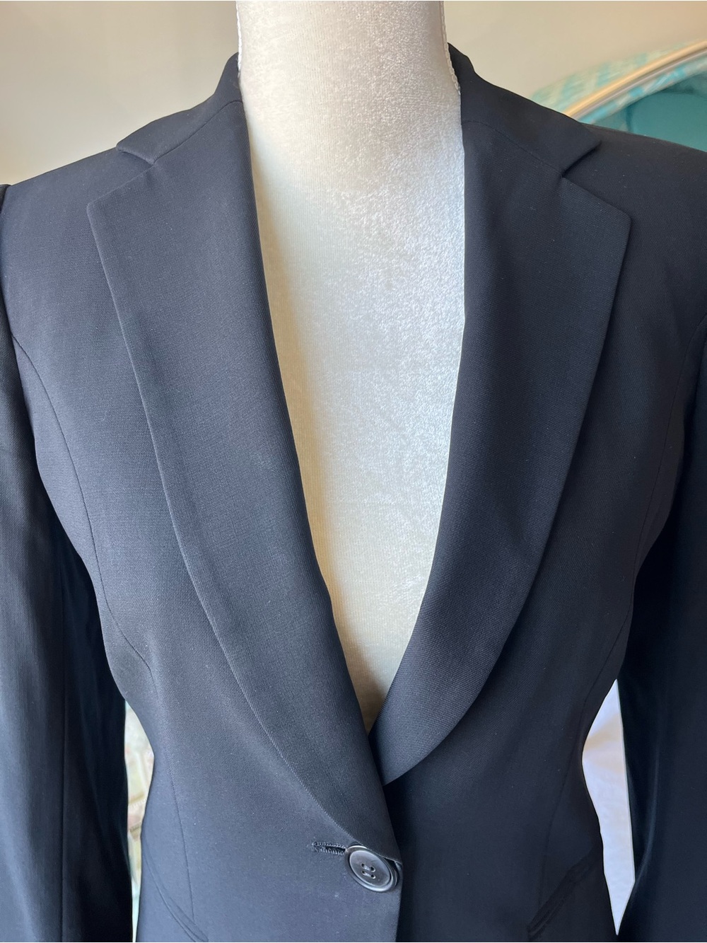Giorgio Armani Black Virgin Wool Pant Suit IT 42 US 6 Made In Italy Blazer - Picture 6 of 16